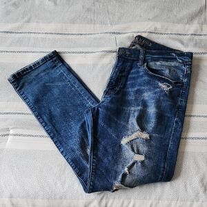 American Eagle Outfitters Mens Slim Fit Extreme Flex Distressed Jeans